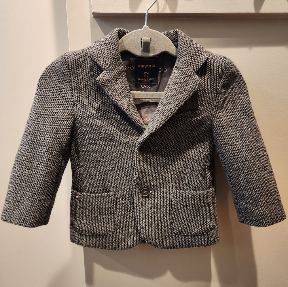 Boys 12m Mayoral grey blazer